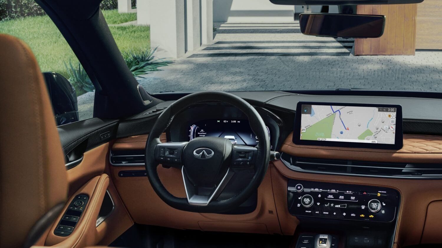 2022 INFINITI QX60 Crossover interior steering wheel and display screen