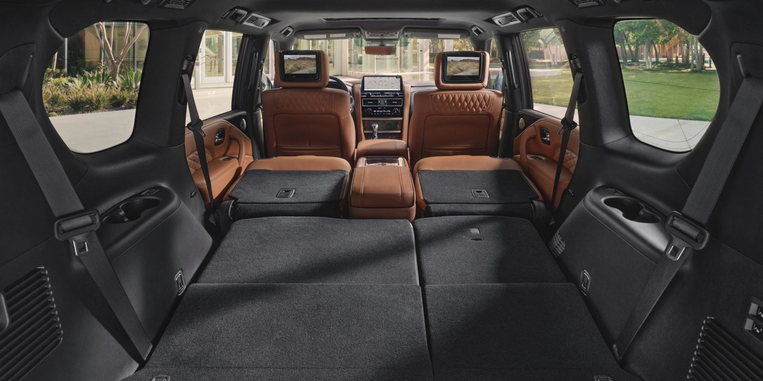 2023 INFINITI QX80 SUV cargo space with seats down