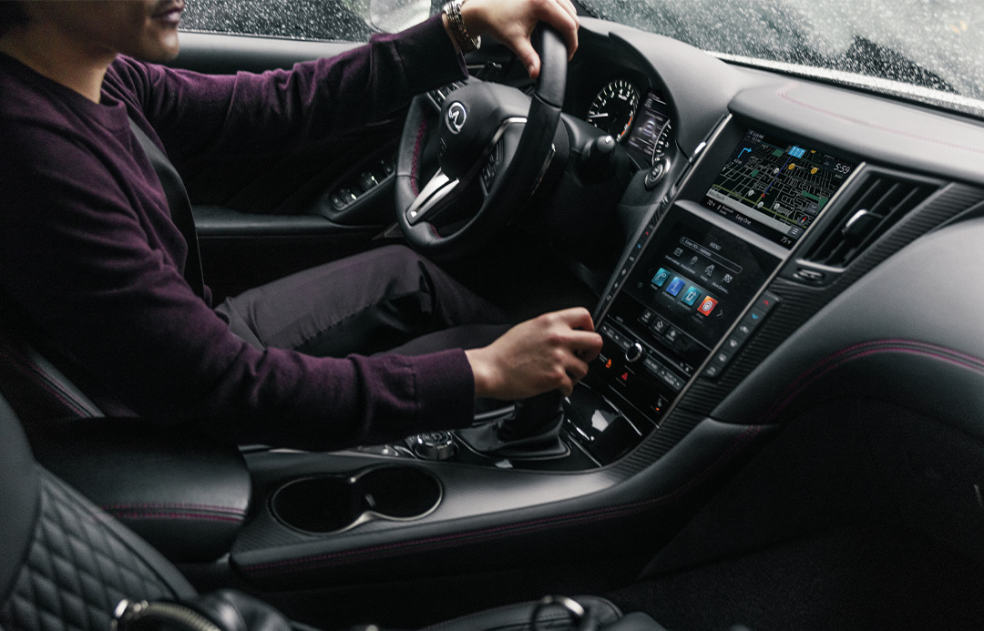 Angled view of the 2024 INFINITI Q50 Luxury Sport Sedan's Climate Control system