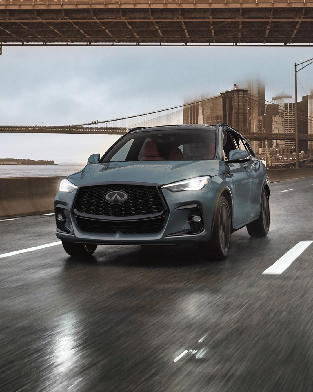 2025 INFINITI QX50 High Beam Assist automatically dimming lights for approaching vehicles