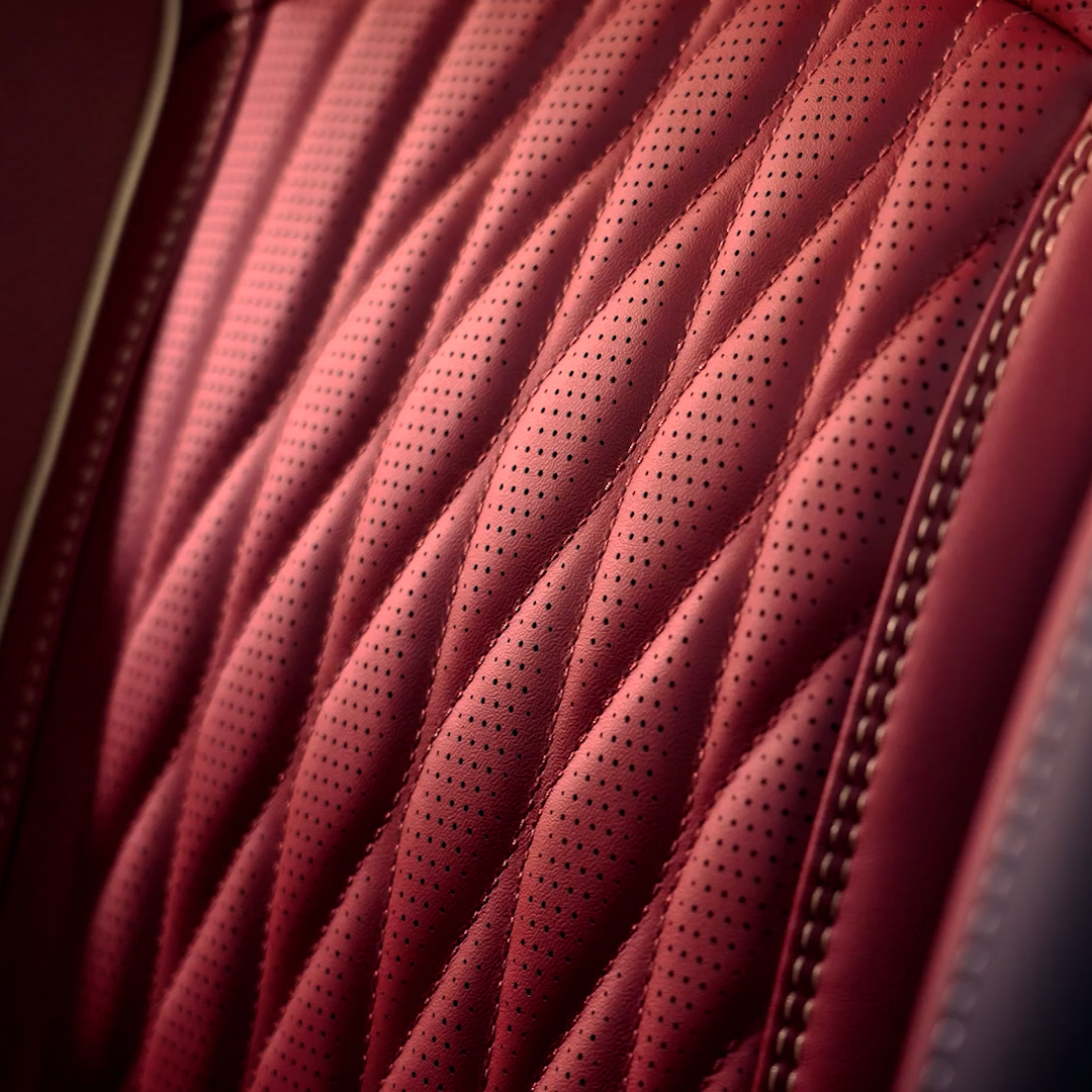 2027 INFINITI QX65 kimono-inspired seat detail video