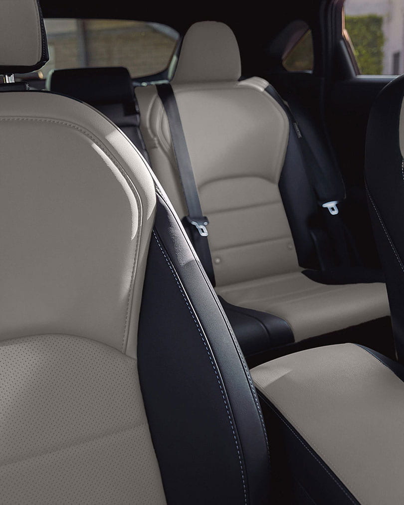 מבט על המושב הקדמי והמושבים האחוריים באינפיניטי QX55