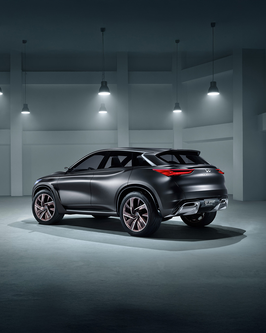 INFINITI QX sport inspired car displayed in showroom