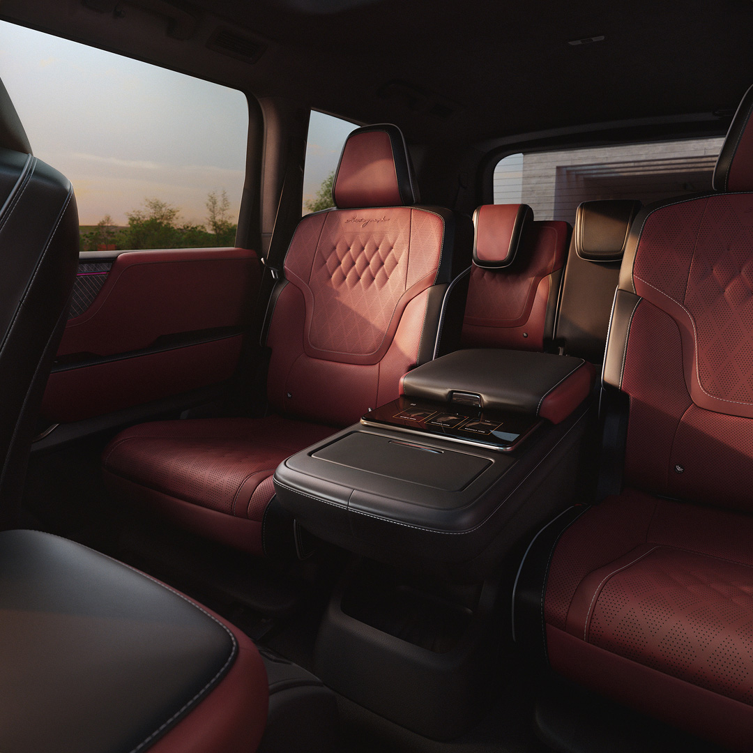 Interior view of QX80 seats