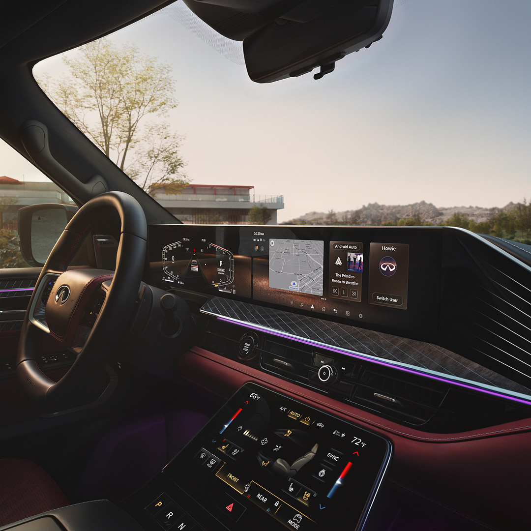 Interior view of INFINITI QX80 dashboard