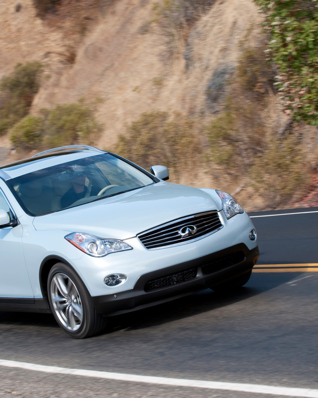 INFINITI EX35 Luxury compact SUV demonstrating lane departure prevention system