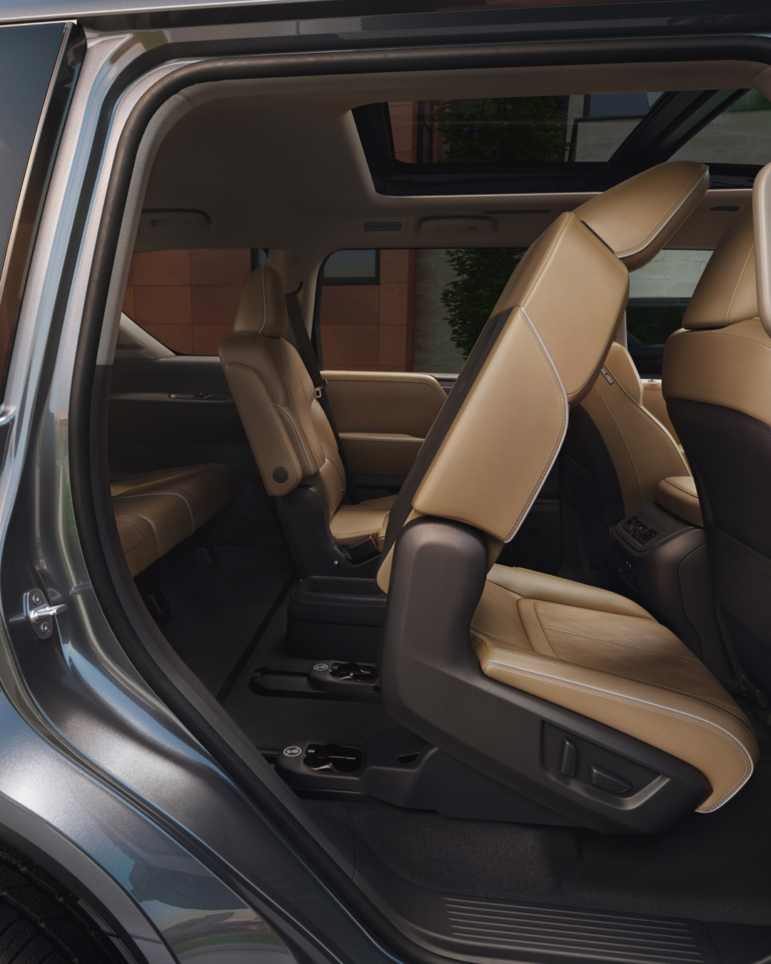 2026 INFINITI QX80 power fold second and third row seats for easy access