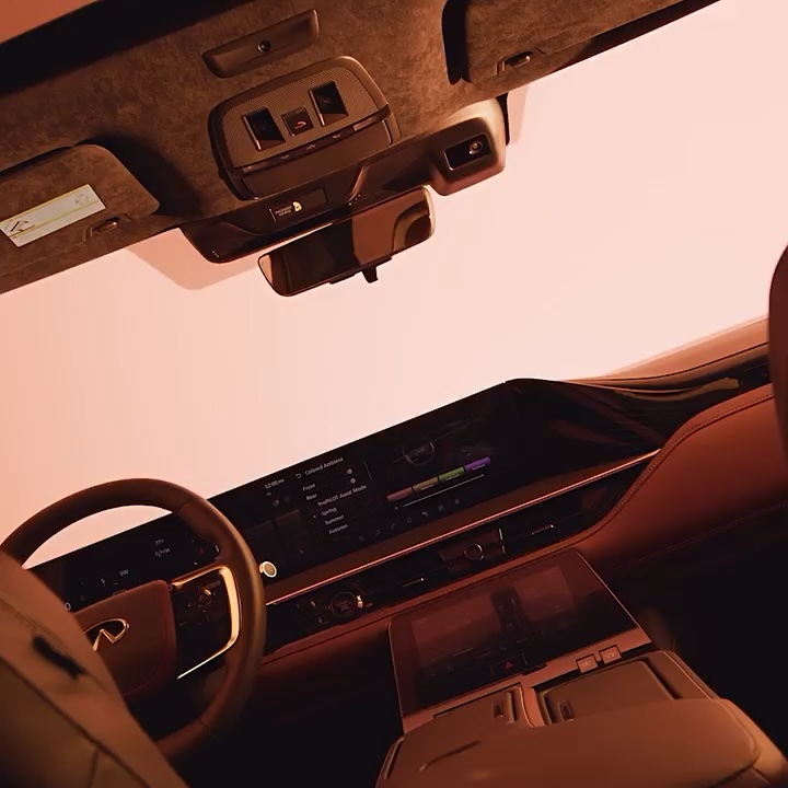 2026 INFINITI QX80 interior relaxed mood lighting with 64-color ambient options
