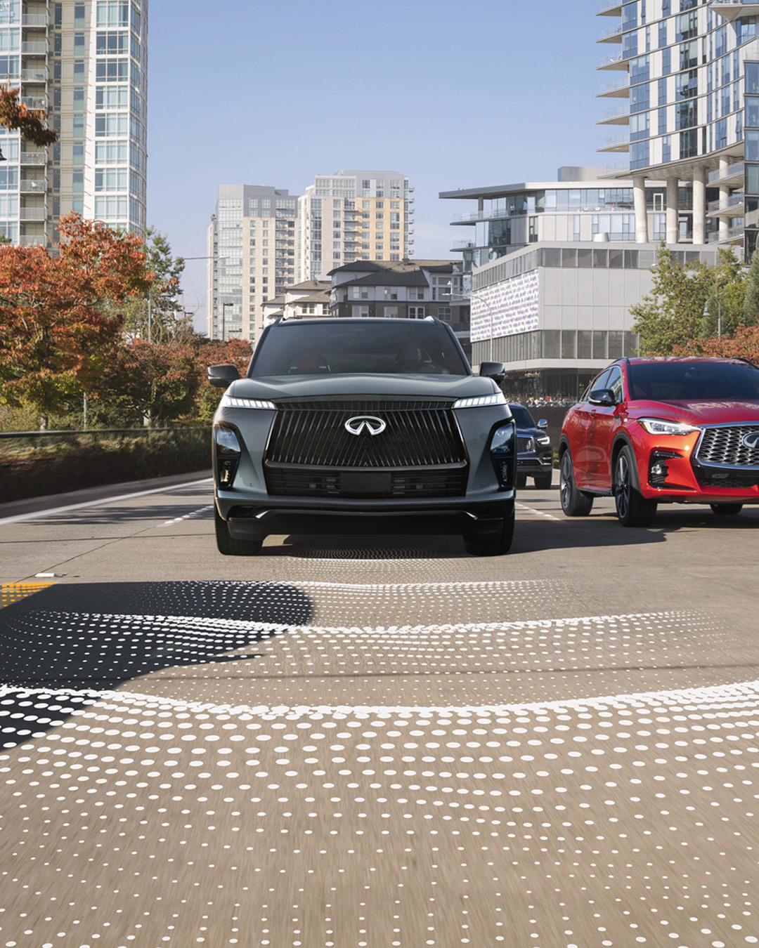 2026 INFINITI QX80 using Intelligent Cruise Control to monitor traffic distance