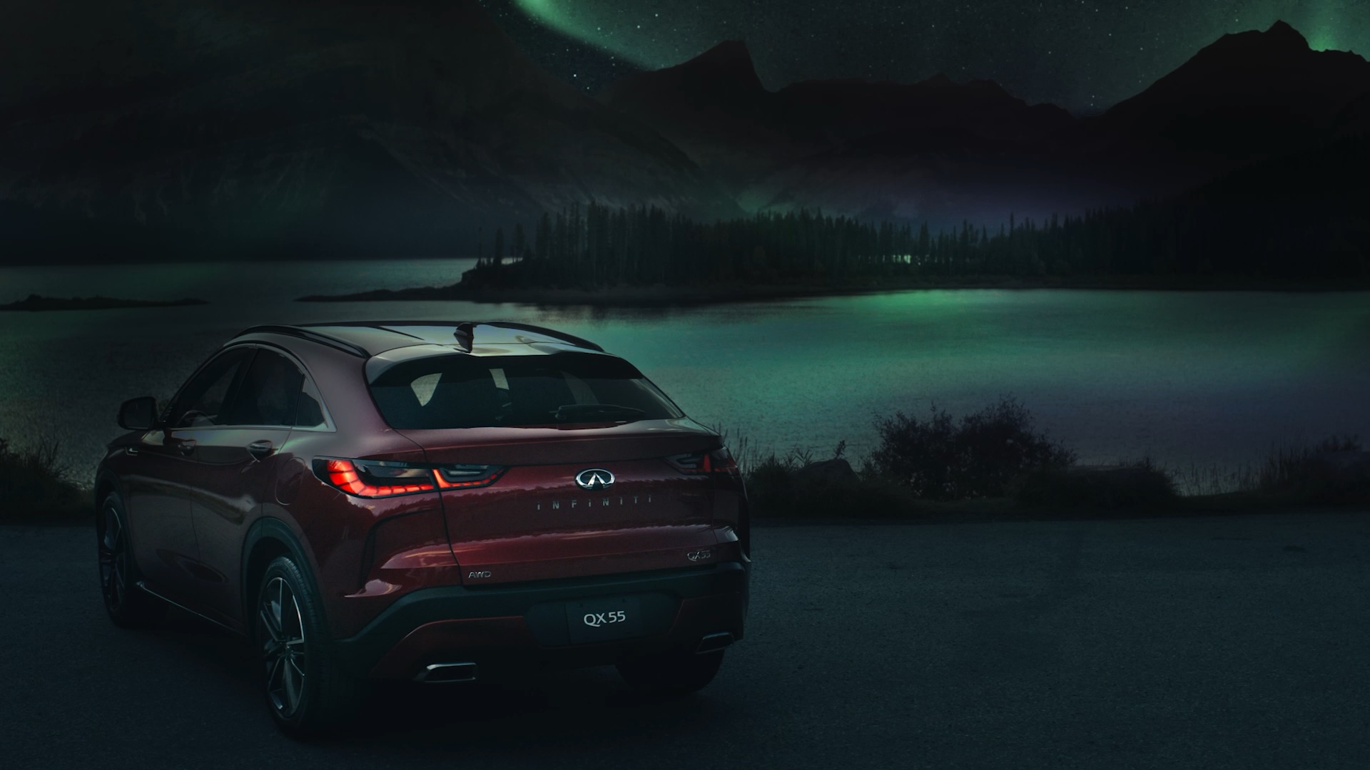 INFINITI QX55 crossover coupe LED tail lights